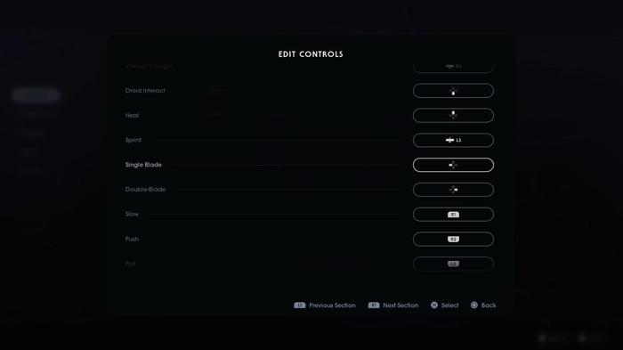 A screenshot of the second part of basic controls of Star Wars Jedi: Fallen Order.
