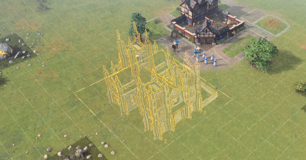 Placing a Wonder building in Age of Empires 4.