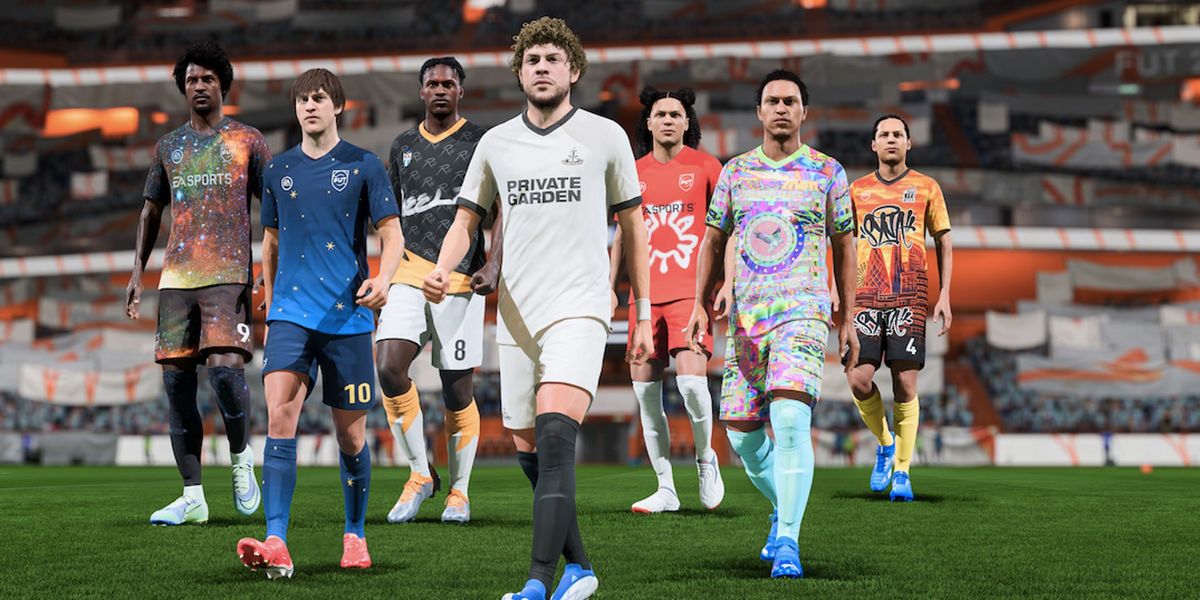 Image of players walking onto the pitch in FIFA 23.