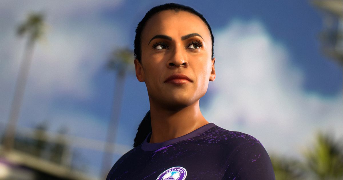 EA Sports FC 24 Marta wearing Orlando Pride jersey