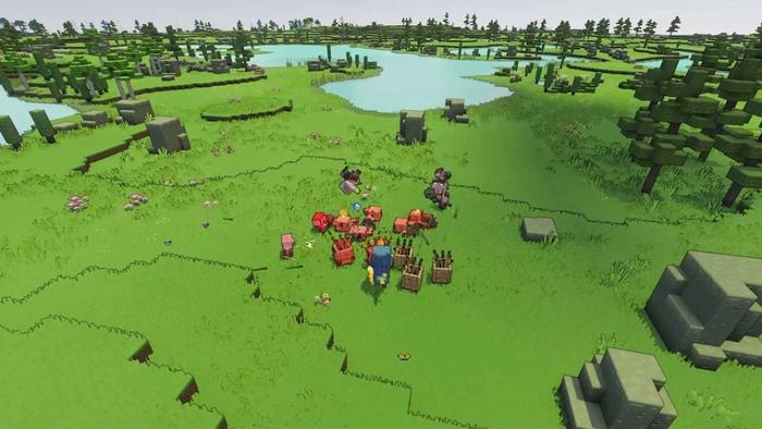 Forest biome in Minecraft Legends.