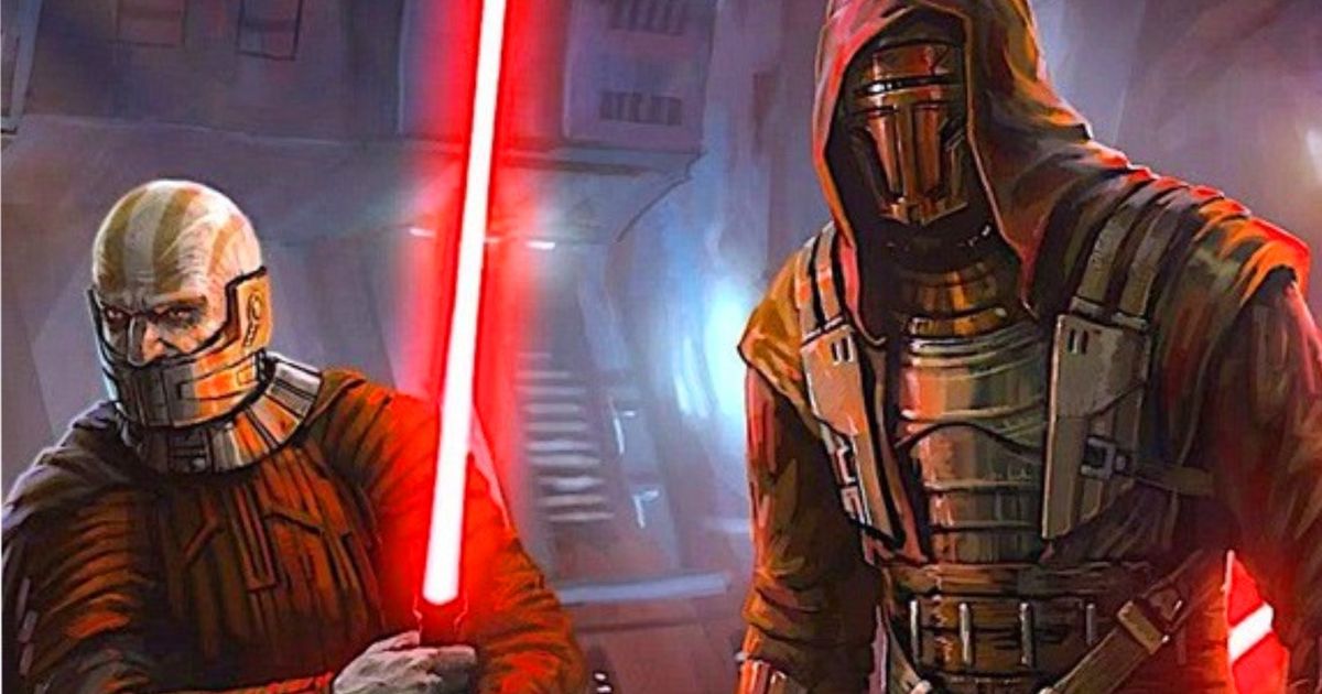 Star Wars KOTOR Remake concept art showing two sith wielding red lightsabers 