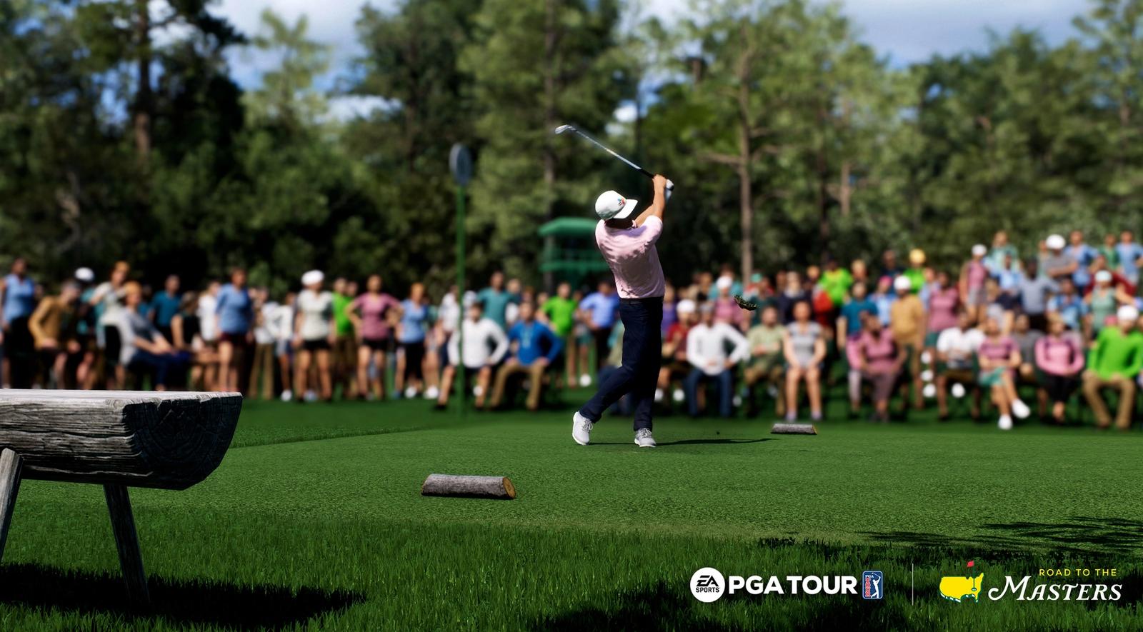 Image of the crowd and a player in PGA Tour