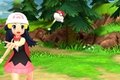A Pokémon Trainer throwing a Pokéball out in Pokémon Brilliant Diamond and Shining Pearl.