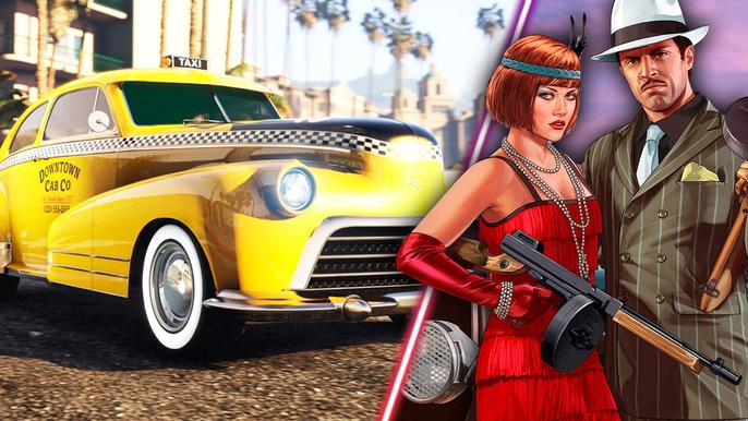 The LA Noire-style Classique Broadway car in GTA Online.