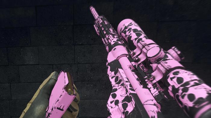 Warzone 2 SP-X 80 sniper rifle with pink skull camo