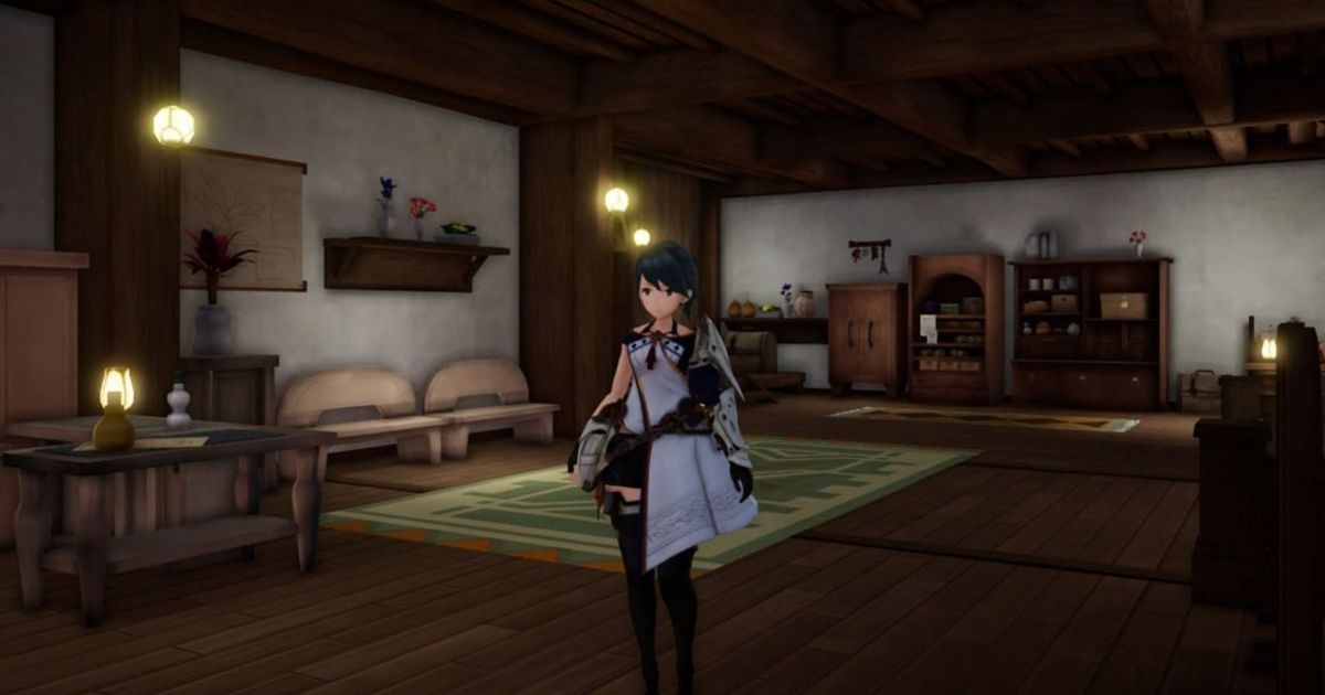 The protagonist alone in their home in Harvestella