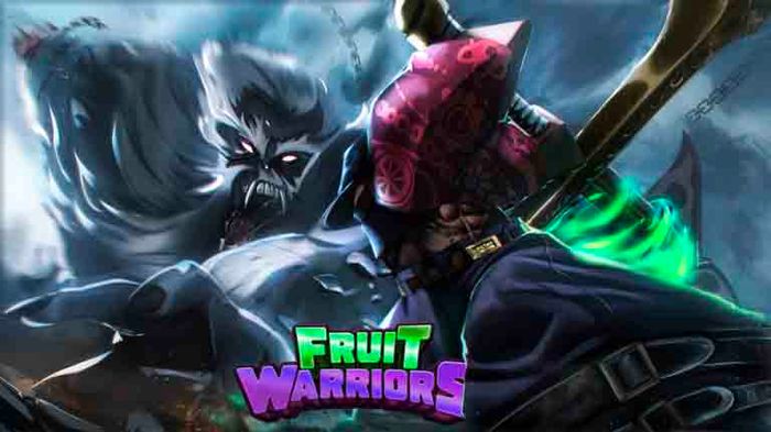 Promotional art from Fruit Warriors on Roblox.
