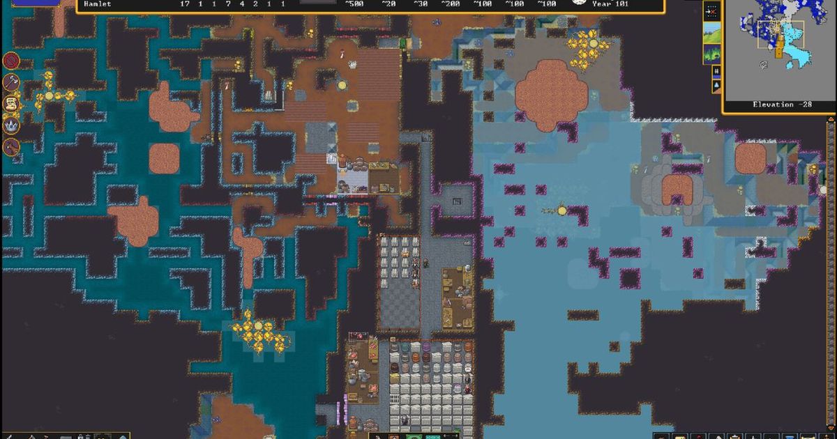 Location with water in Dwarf Fortress.