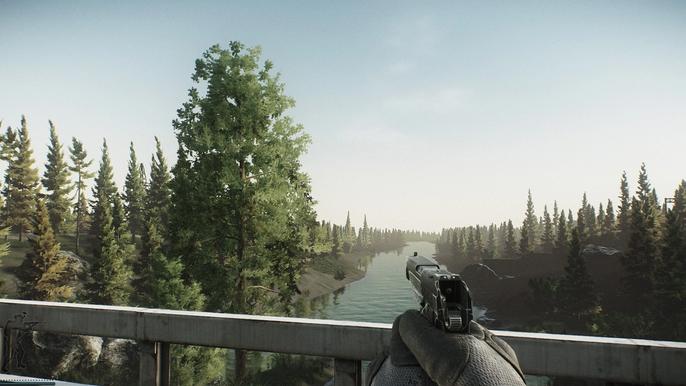 The river on the Customs map of Escape From Tarkov.