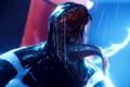 Spider-Man 2 venom with his mouth widely stretched open