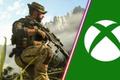 Call of Duty Captain Price crouching while holding gun and white Xbox logo on green background