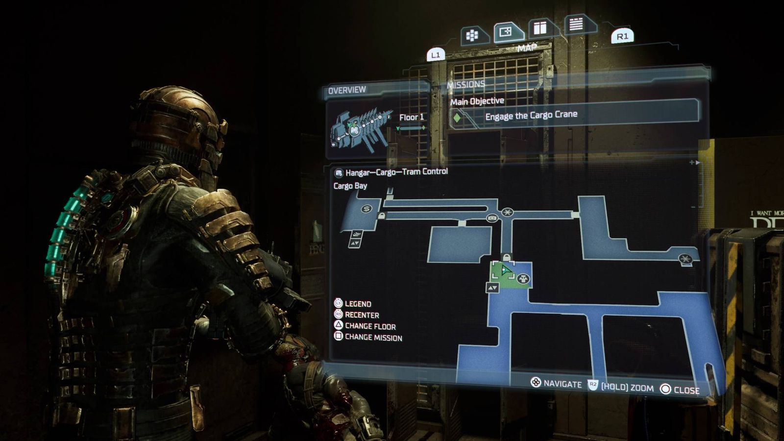The map showing the Peng Treasure location in the Dead Space remake.