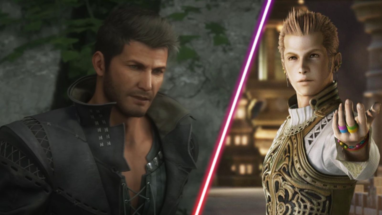 Final Fantasy characters Cid and Balthier.