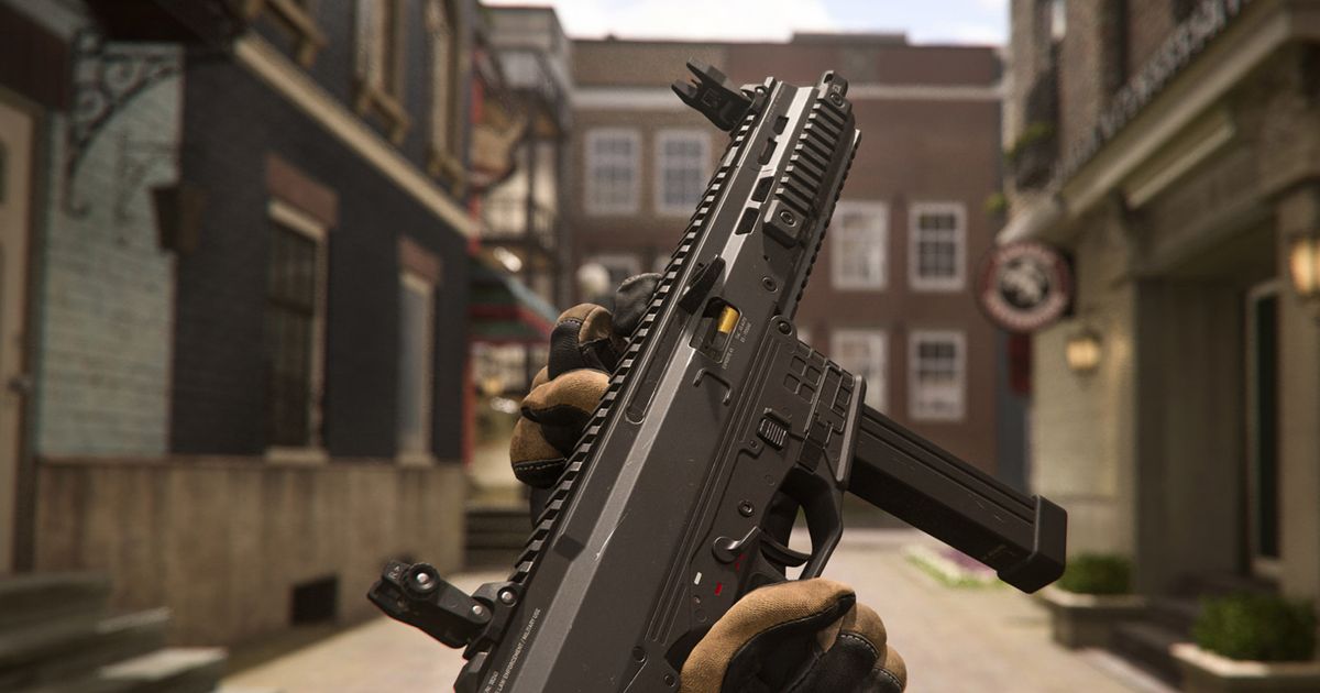 Screenshot of ISO 45 being held by Call of Duty player in urban street