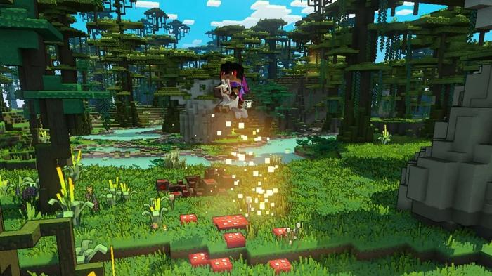 The Hero of Minecraft Legends is somewhere in the forest.