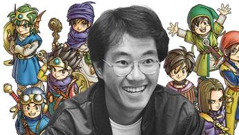 Dragon Quest artist Akira Toriyama surrounded by his characters from the series 