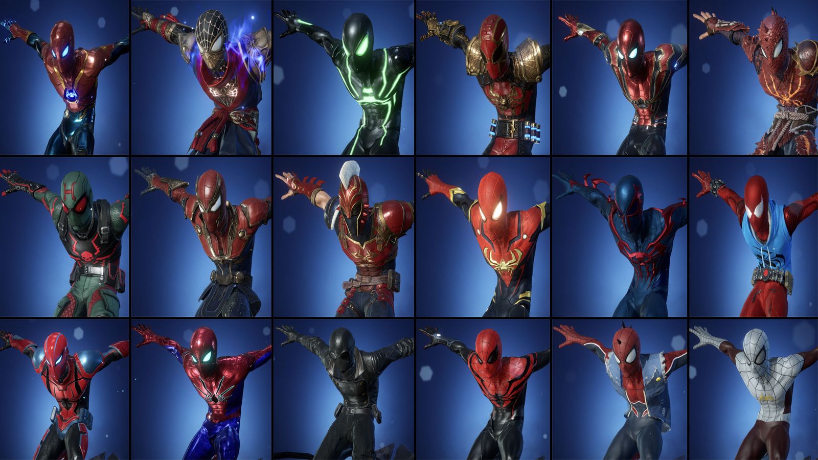 Every Marvel Future Revolution costume for Spider-Man.