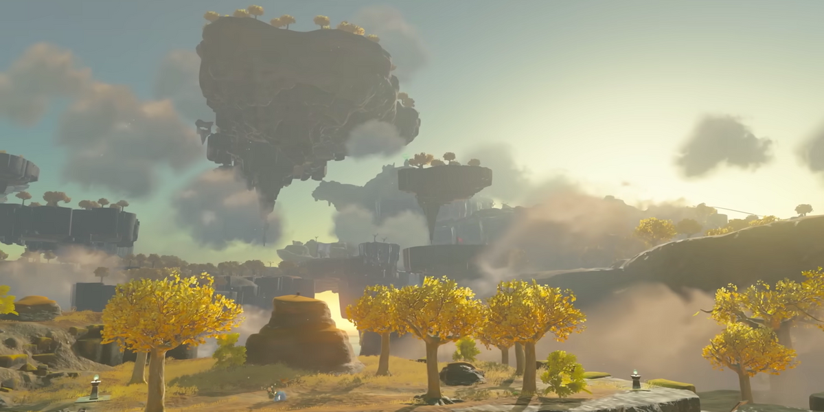 Zelda Tears of the Kingdom horizon with a sky island in the background