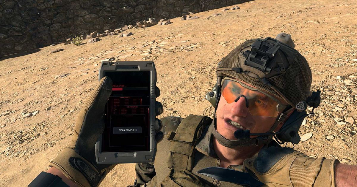 Interrogating a downed player in Warzone 2.
