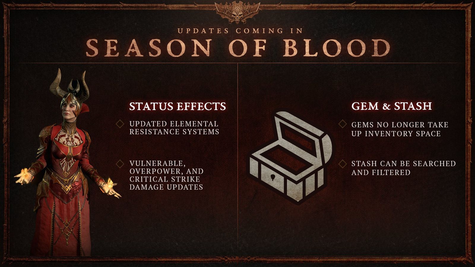 Diablo 4 Season 2 updates to status effects and gem stash
