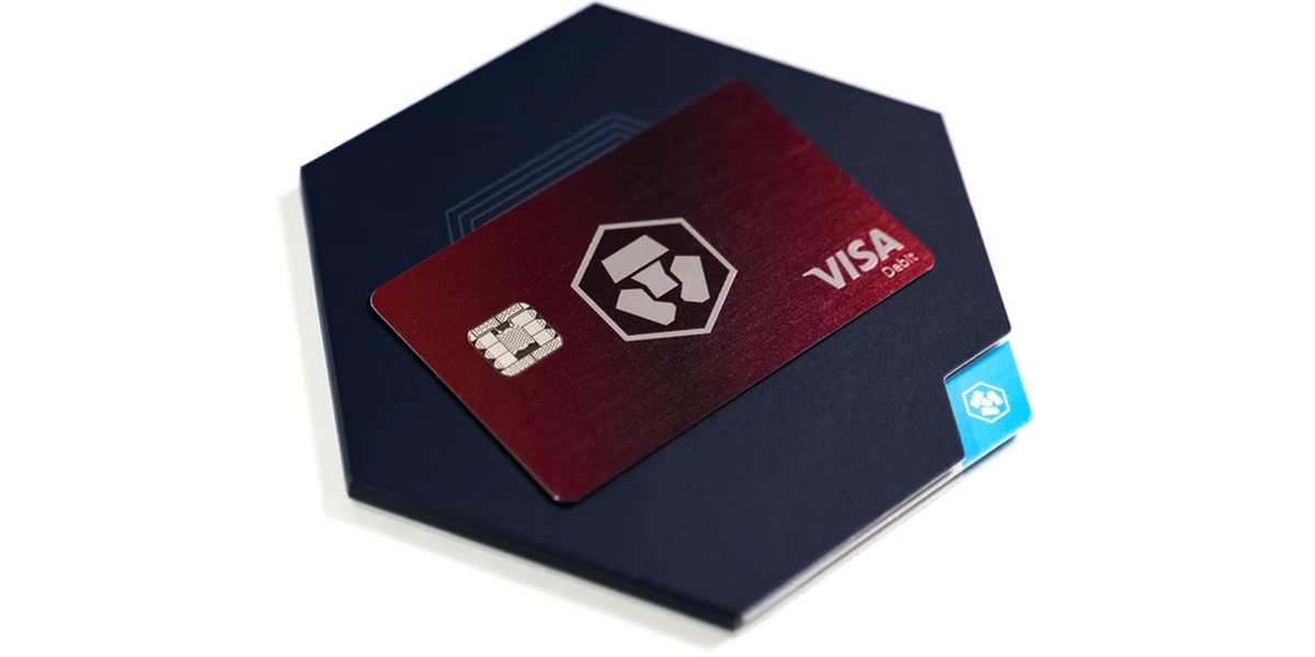 Crypto.Com credit card on white background
