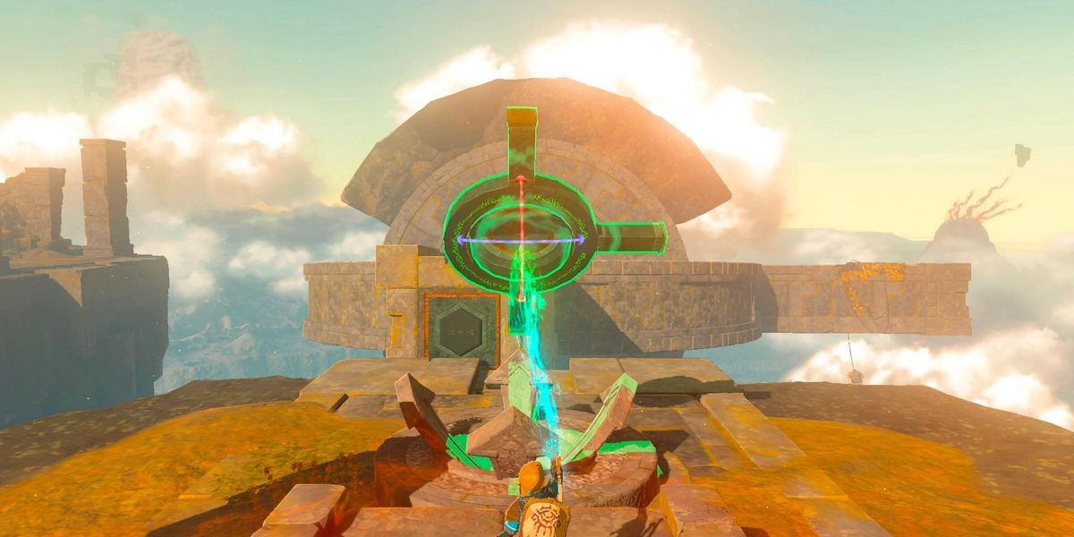 Link solving a puzzle in Zelda Tears of the Kingdom.