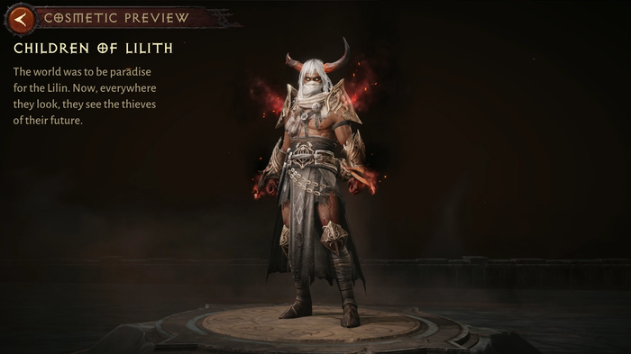 Diablo 4 Children of Lilith cosmetic skin with helmet