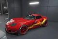 An image of a Lightning McQueen inspired car in GTA Online.