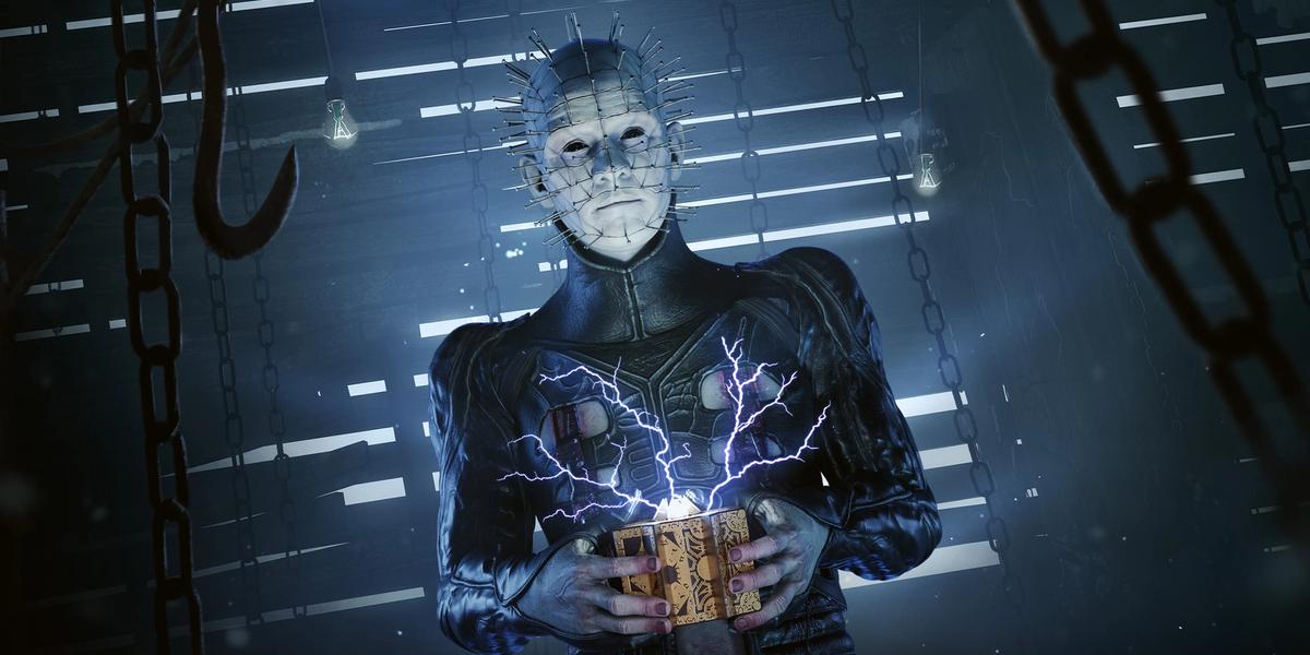 Dead by Daylight killer, The Cenobite, also known as Pinhead of Hellraiser is shown.