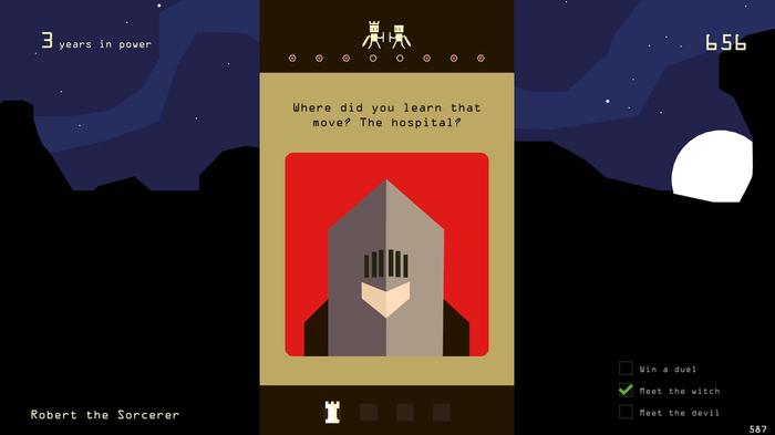 Image of the player facing a choice in Reigns.