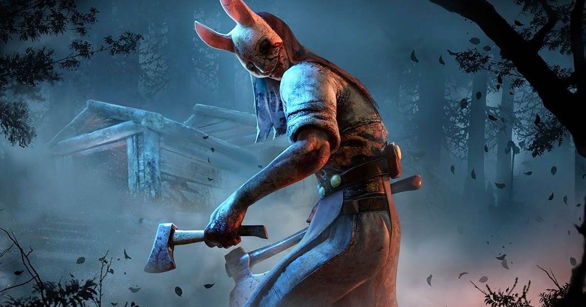 Dead by Daylight Huntress wearing mask and holding axe