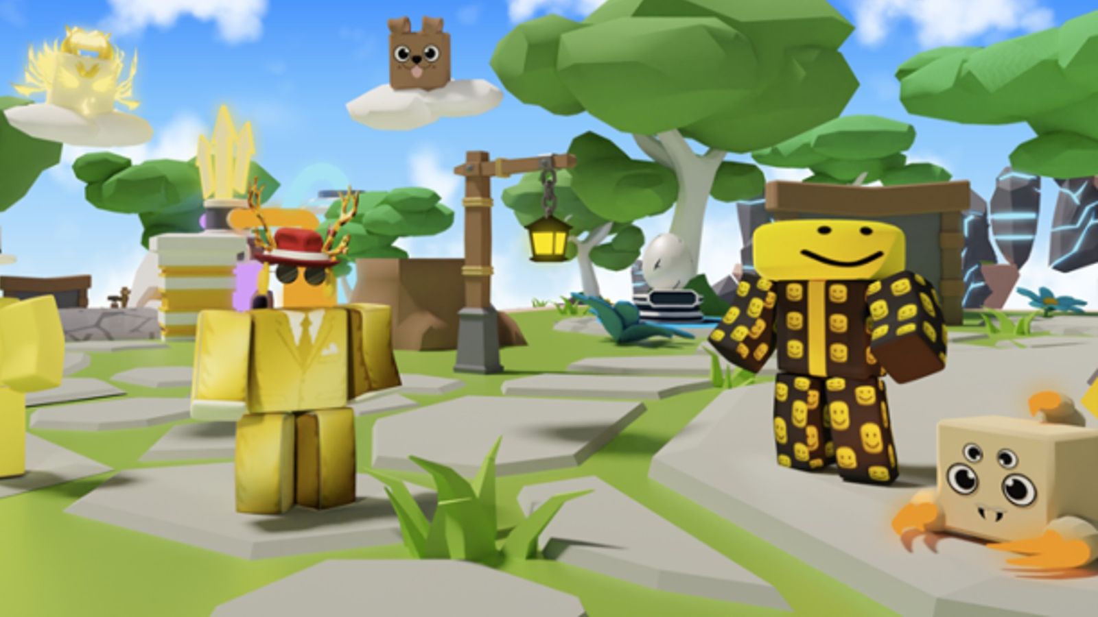 Image of various Roblox characters in Tapping Legends X.