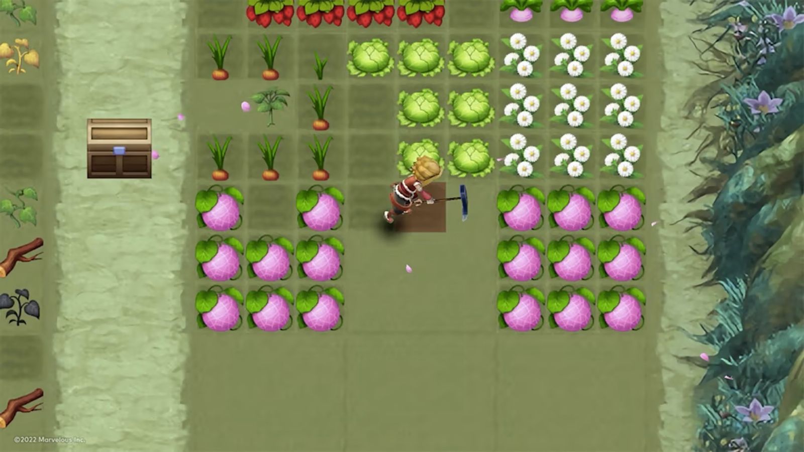 Image of strip farming gameplay in Rune Factory 3 Special.