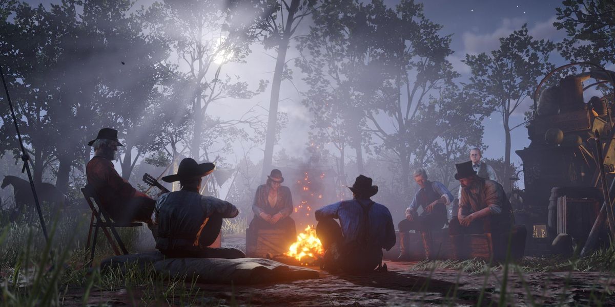 A promo screenshot for Red Dead Redemption 2.