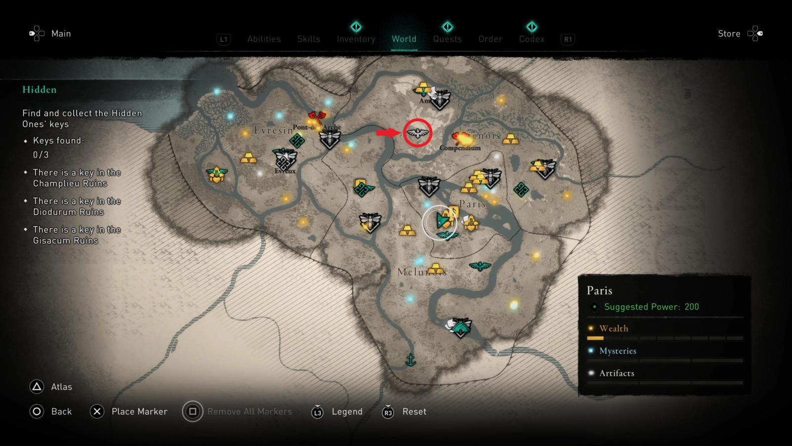 Assassins Creed Bloodied Scythe Location on World Map
