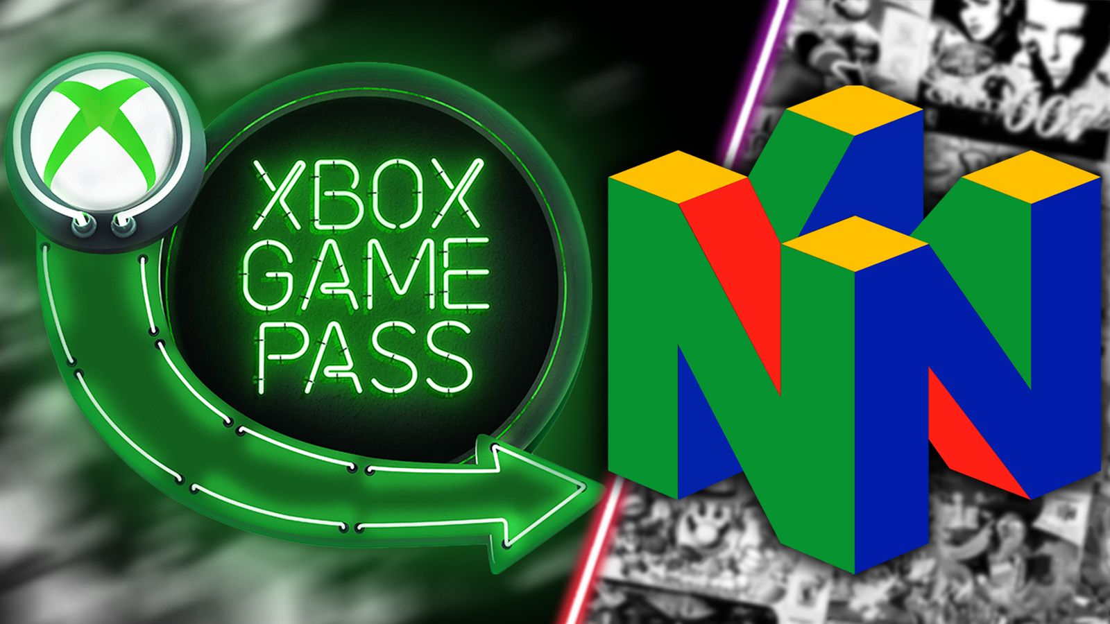 The Xbox Game Pass logo next to an N64 icon.
