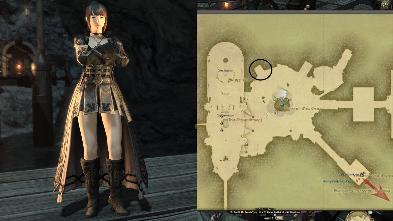 The FFXIV Garo event NPC can be found in the Wolves Den to the right of the main vendor boat.