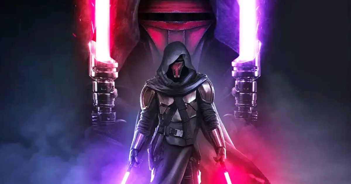 Darth Revan wielding two lightsabers from Star Wars: KOTOR Remake