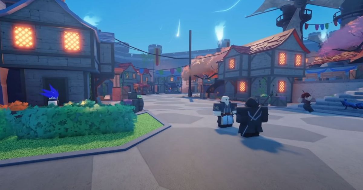 Image of a Roblox village in Anime Legends.