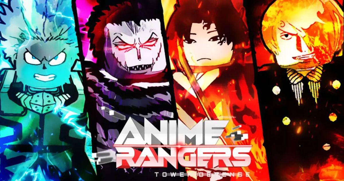 Anime rangers poster featuring 4 roblox characters