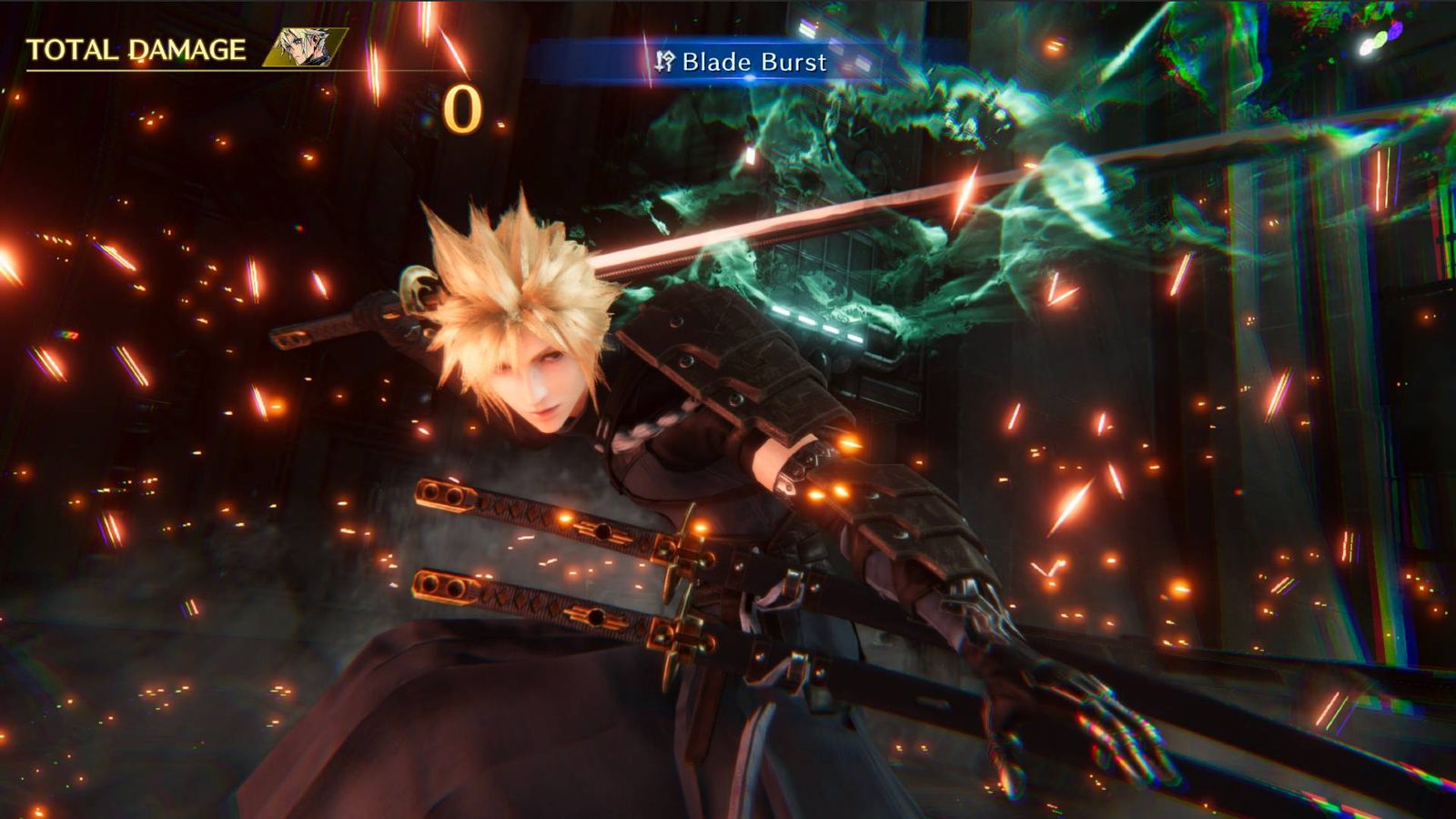 Cloud performing a move in Final Fantasy 7 Ever Crisis.