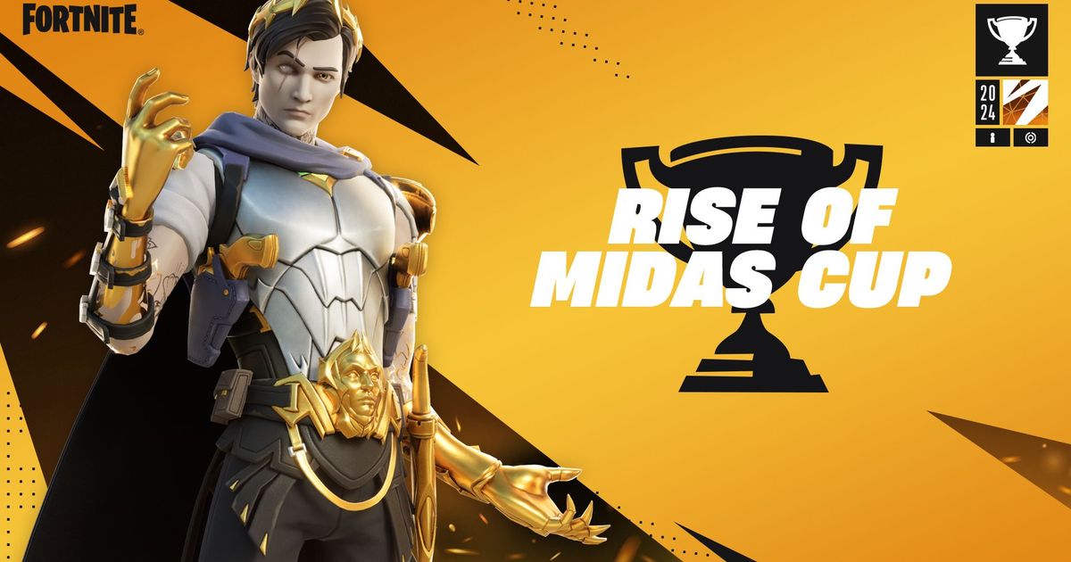 Key art for the upcoming Fortnite Rise of Midas cup