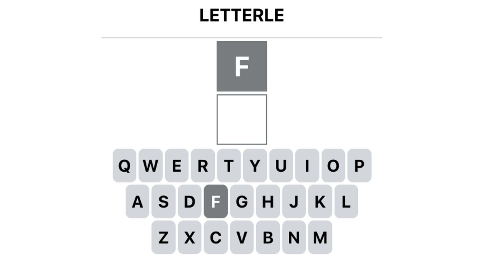 Image of the start of the guessing process in Letterle