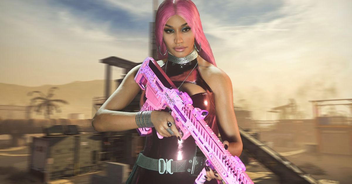Modern Warfare 3 Nicki Minaj Operator holding pick gun