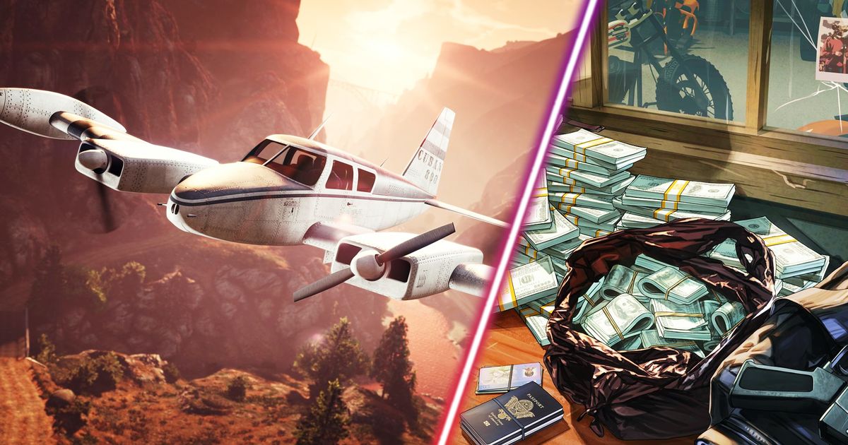 A plane and some money in GTA Online.