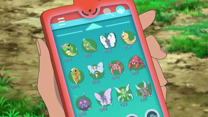 A pokedex on the new phones, showing some of the first gen pokemon