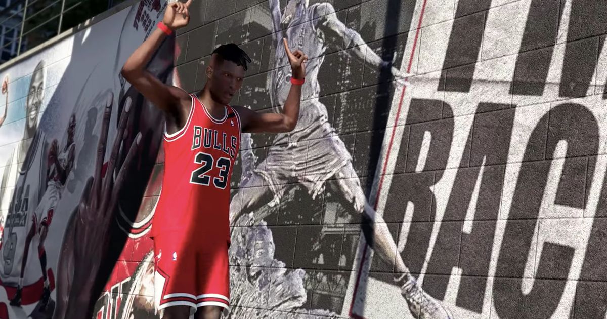 Image of a basketball layer celebrating in NBA 2K23.