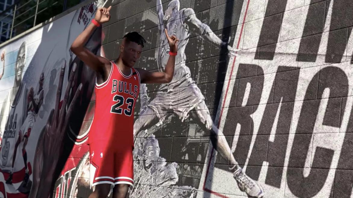 Image of a basketball layer celebrating in NBA 2K23.