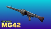 call of duty mobile mg42 machine gun on blue gradient background